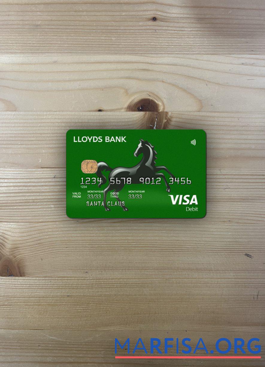 Printable United Kingdom Lloyds credit card visa photolook front example